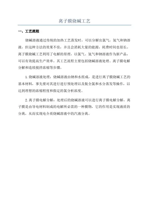 离子膜烧碱工艺