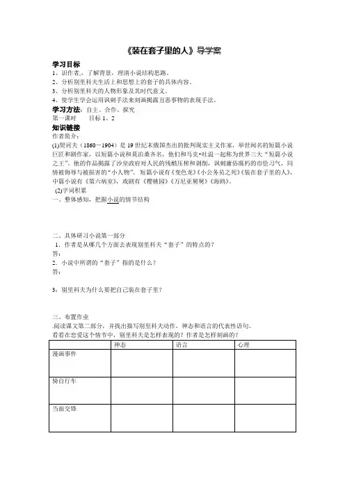 《装在套子里的人》导学案