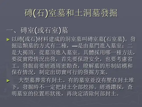 田野考古学课件-砖(石)室墓和土洞墓发掘