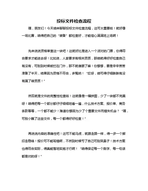投标文件检查流程