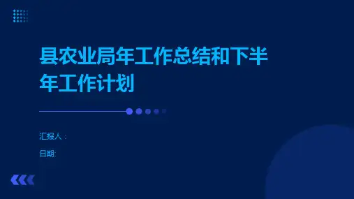 县农业局年工作总结和下半年工作计划