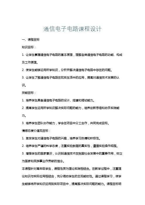 通信电子电路课程设计