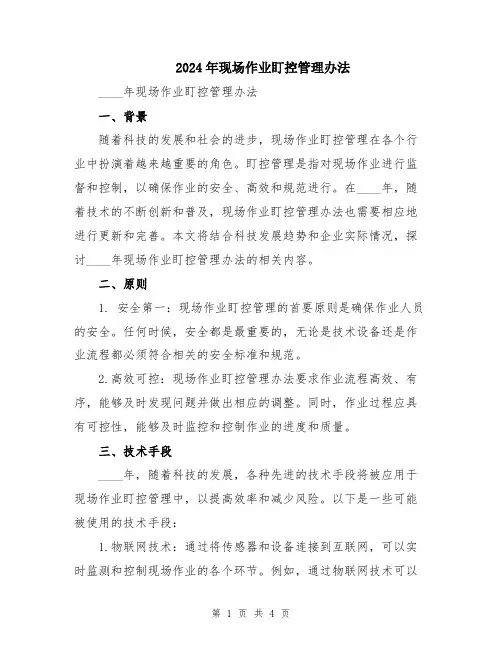 2024年现场作业盯控管理办法