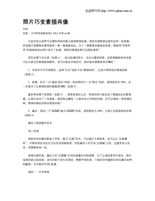 照片巧变素描肖像