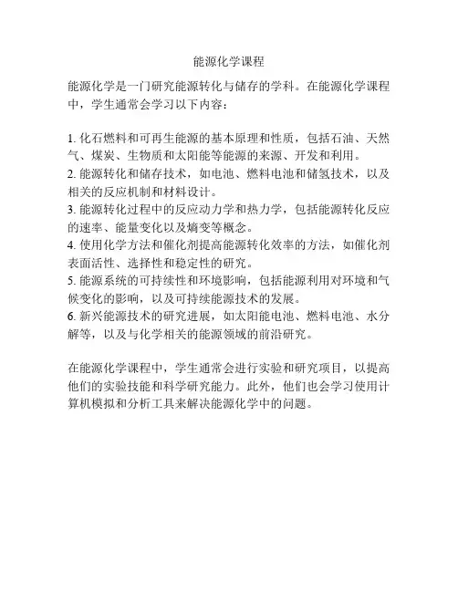 能源化学课程