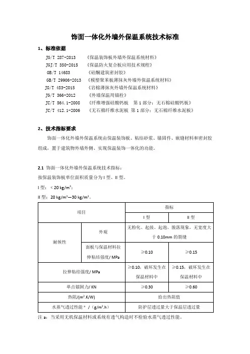 保温装饰一体板技术标准