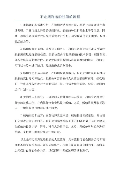 不定期海运船租船的流程
