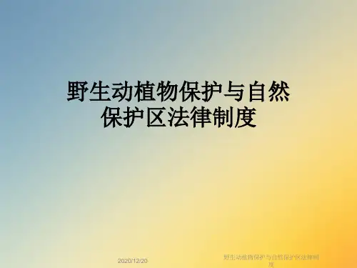 野生动植物保护与自然保护区法律制度