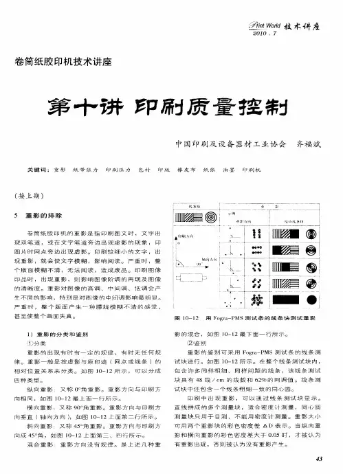 卷筒纸胶印机技术讲座  第十讲  印刷质量控制
