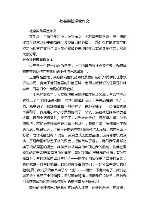 社会实践课堂作文