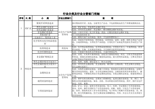 5行业分类及行业主管部门明细