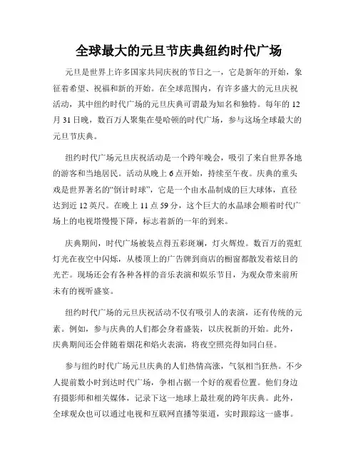 全球最大的元旦节庆典纽约时代广场