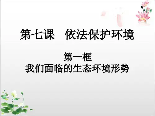 鲁人版九年级上学期道德与法治我们面临的生态环境形势课件PPT