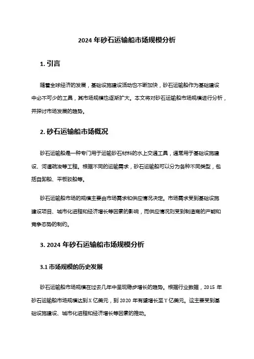 2024年砂石运输船市场规模分析