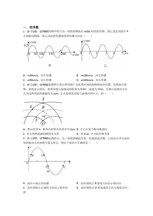 新人教版高中物理选修一第三章《机械波》检测题(包含答案解析)