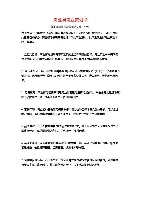 商业街商业策划书2篇