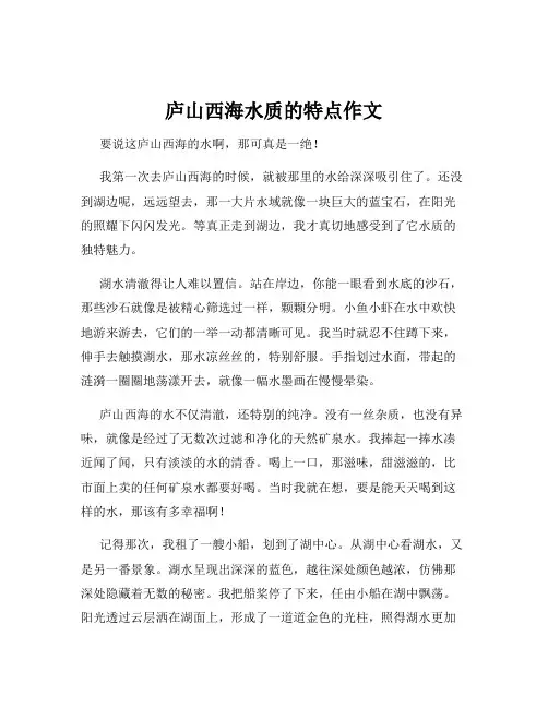 庐山西海水质的特点作文