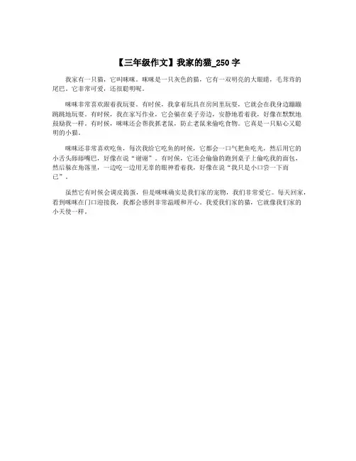 【三年级作文】我家的猫_250字