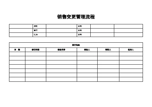 销售变更管理流程