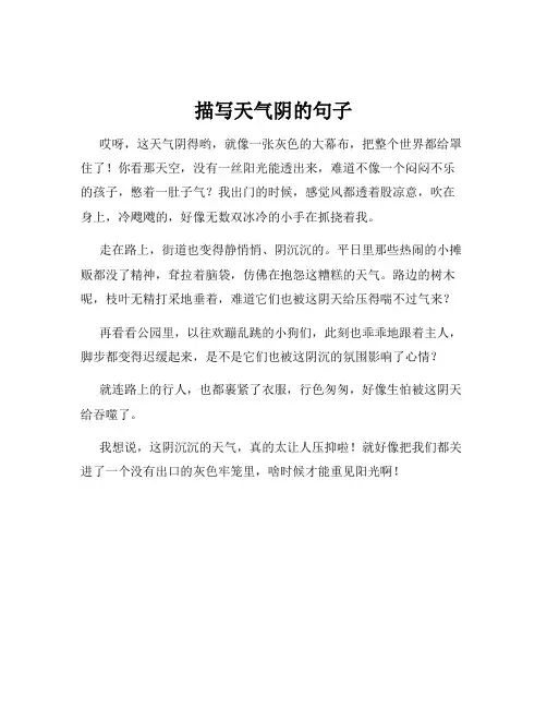 描写天气阴的句子