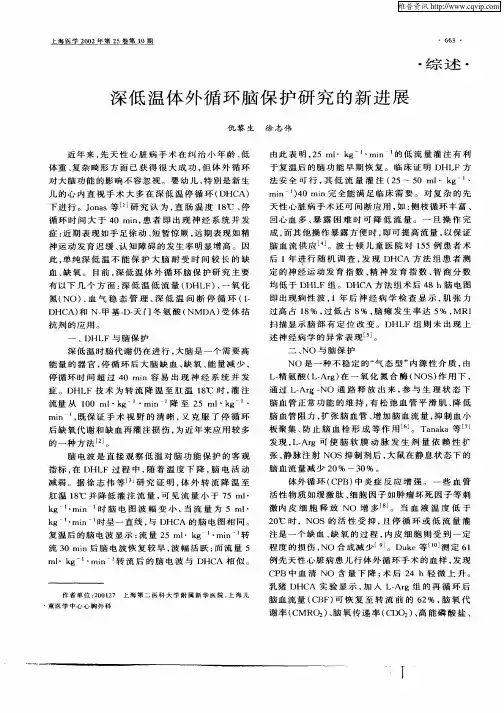 深低温体外循环脑保护研究的新进展
