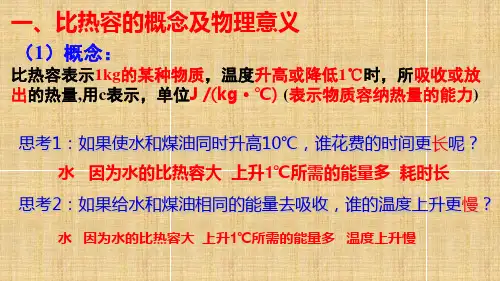 科学探究：物质的比热容        物理九年级