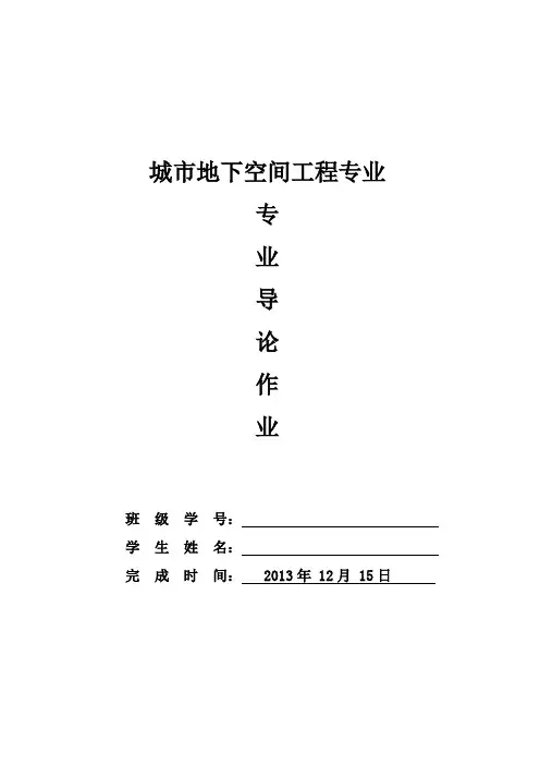城市地下空间工程.就业前景与职业规划(1)