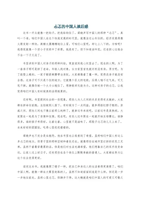 忐忑的中国人读后感