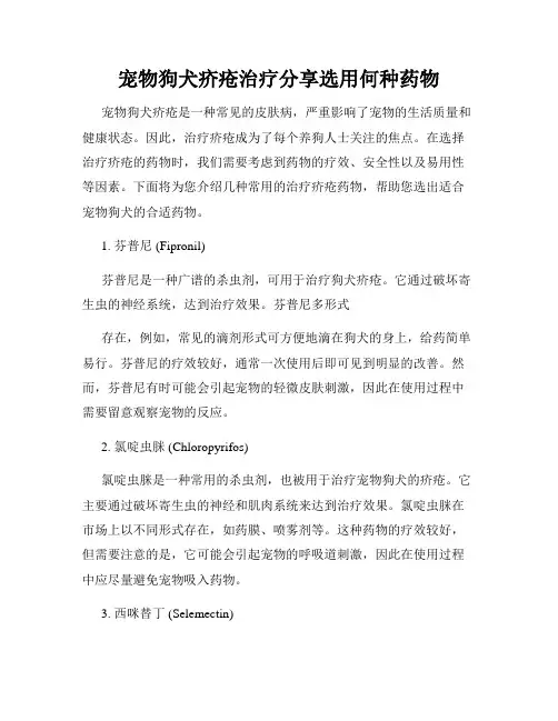 宠物狗犬疥疮治疗分享选用何种药物