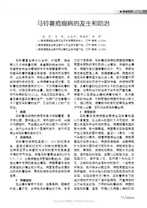 马铃薯疮痂病的发生和防治