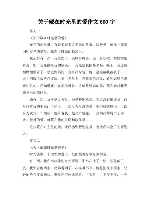 关于藏在时光里的爱作文600字