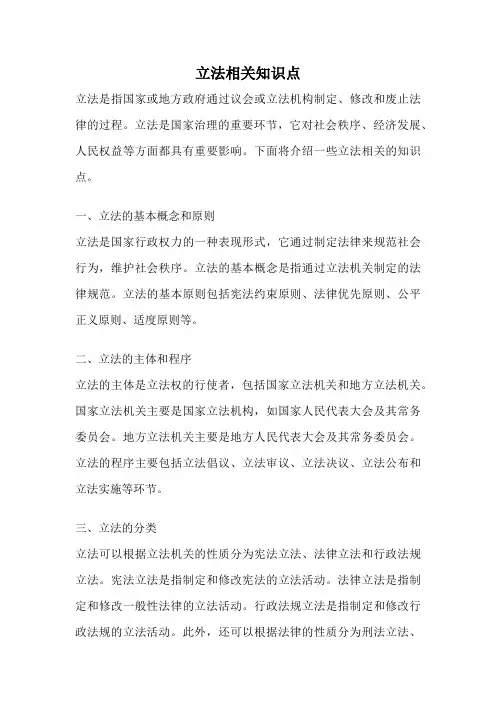 立法相关知识点