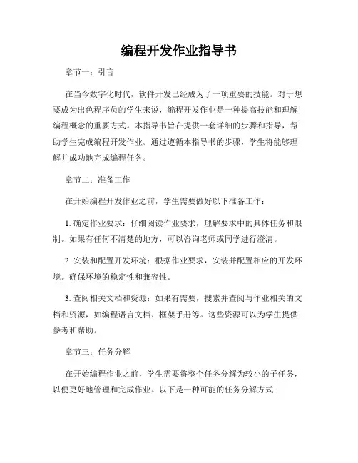 编程开发作业指导书