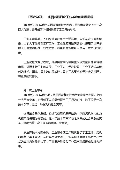 「历史学习」一张图看懂四次工业革命的发展历程