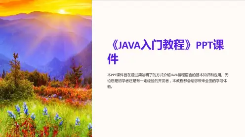 《JAVA入门教程》课件