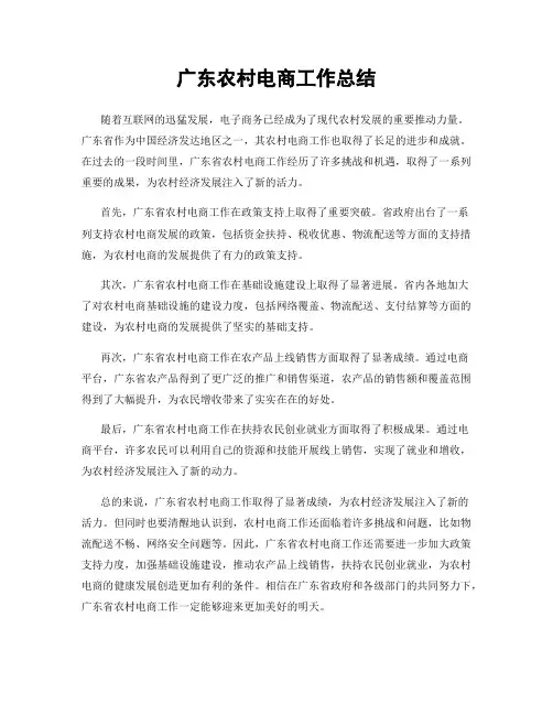 广东农村电商工作总结