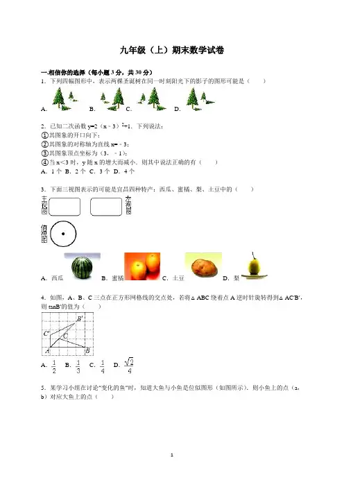 九年级(上)期末数学试卷(含答案)