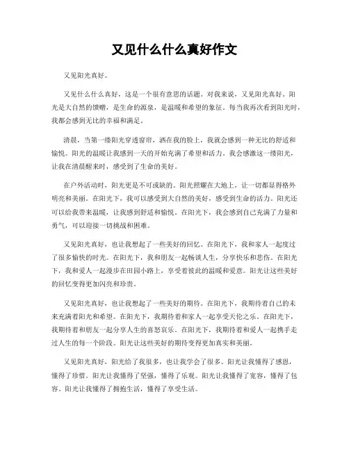 又见什么什么真好作文