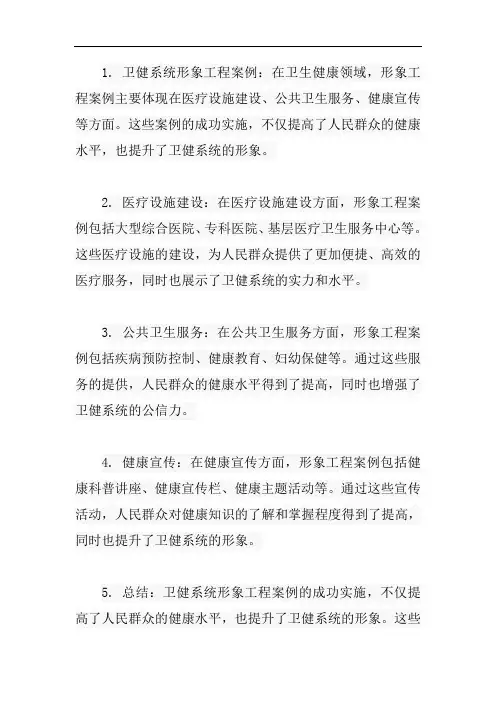 卫健系统 形象工程案例