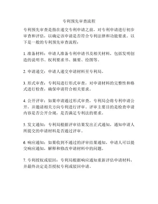 专利预先审查流程