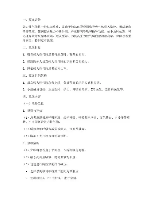 张力性气胸的紧急处置预案