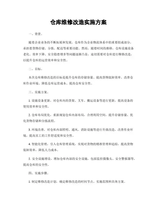 仓库维修改造实施方案