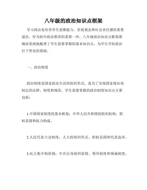 八年级的政治知识点框架
