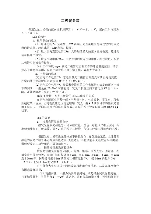 发光二极管参数