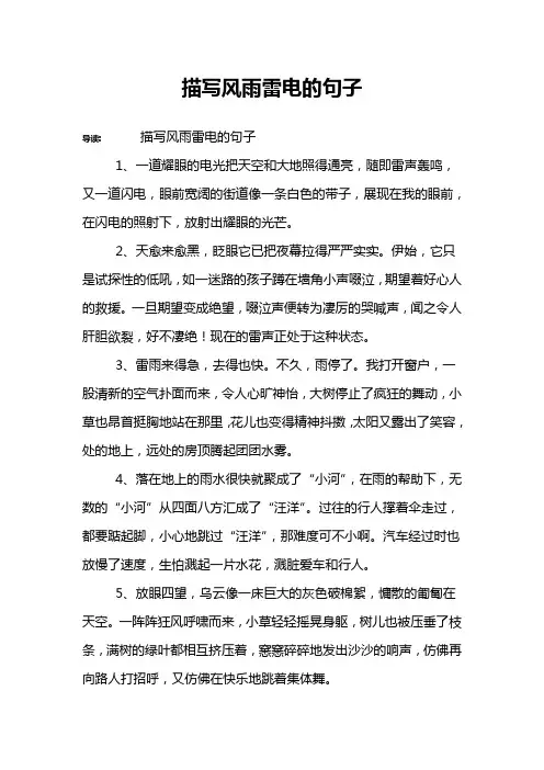 描写风雨雷电的句子