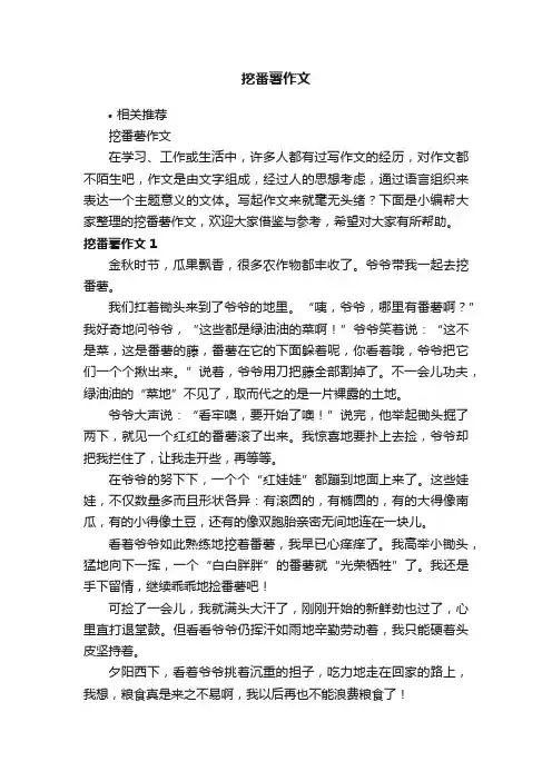 挖番薯作文