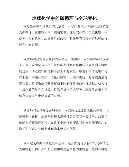 地球化学中的碳循环与全球变化