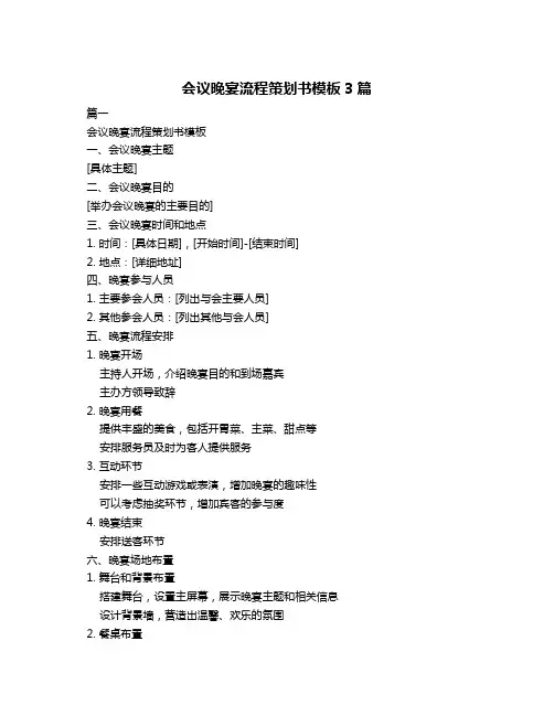 会议晚宴流程策划书模板3篇