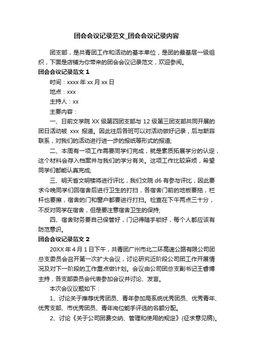 团会会议记录范文_团会会议记录内容