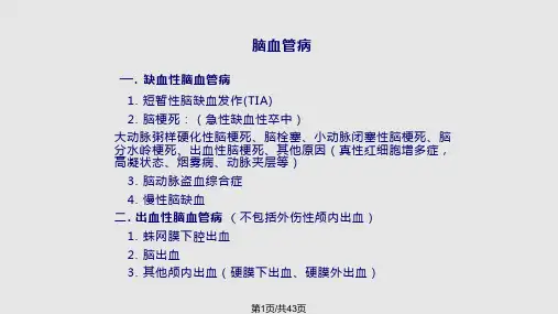 脑卒中的诊断和治疗PPT课件